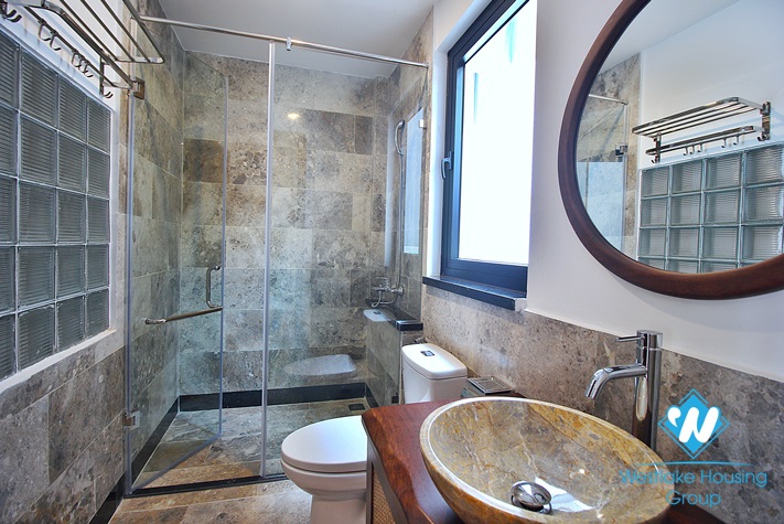 Brand new and lake view 4 beds duplex apartment for rent in Tay Ho area