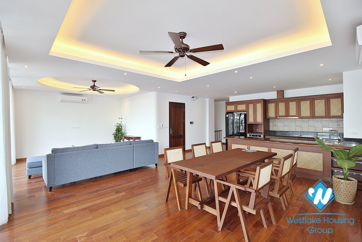 Brand new and lake view 4 beds duplex apartment for rent in Tay Ho area