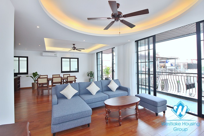 Brand new and lake view 4 beds duplex apartment for rent in Tay Ho area