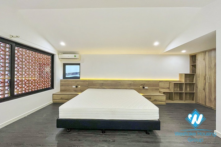 Big terrace one bedroom apartment for rent in Tay Ho, Hanoi
