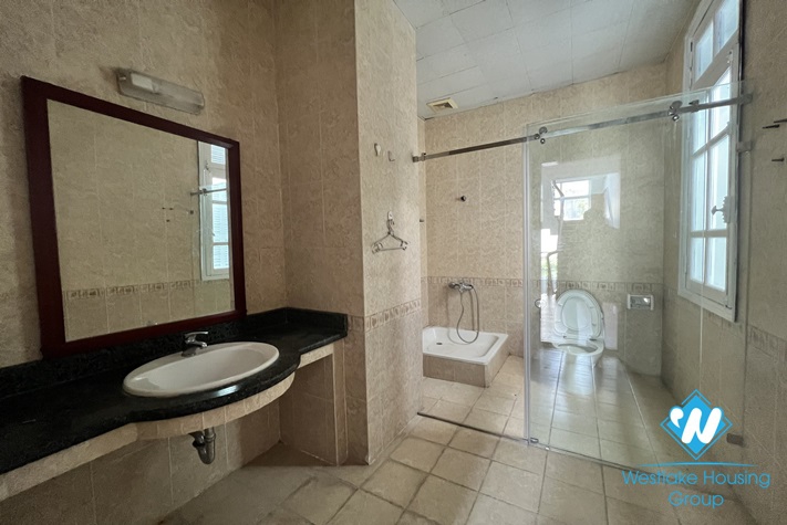 Unfurnished house with big yard and garden for rent in Ciputra, Tay Ho