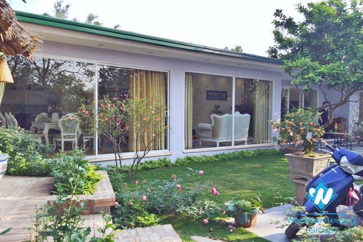 Beautiful house with garden for rent in An duong, Tay ho