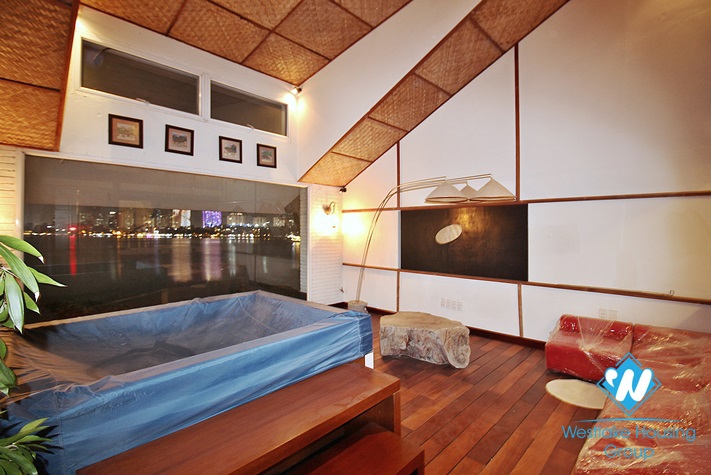 Lake-view 4 bedrooms house for rent in To Ngoc Van st, Tay Ho