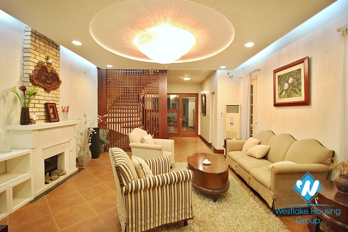 Lake-view 4 bedrooms house for rent in To Ngoc Van st, Tay Ho