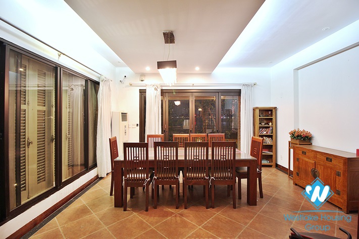 Lake-view 4 bedrooms house for rent in To Ngoc Van st, Tay Ho
