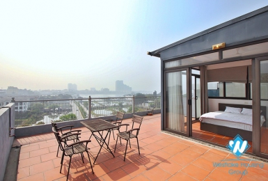 Bright studio for rent with amazing view on top floor in Trinh Cong Son 