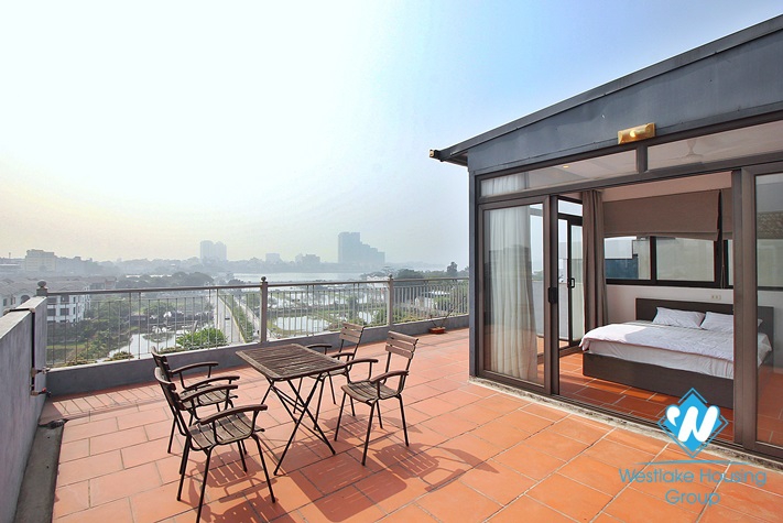 Bright studio for rent with amazing view on top floor in Trinh Cong Son 