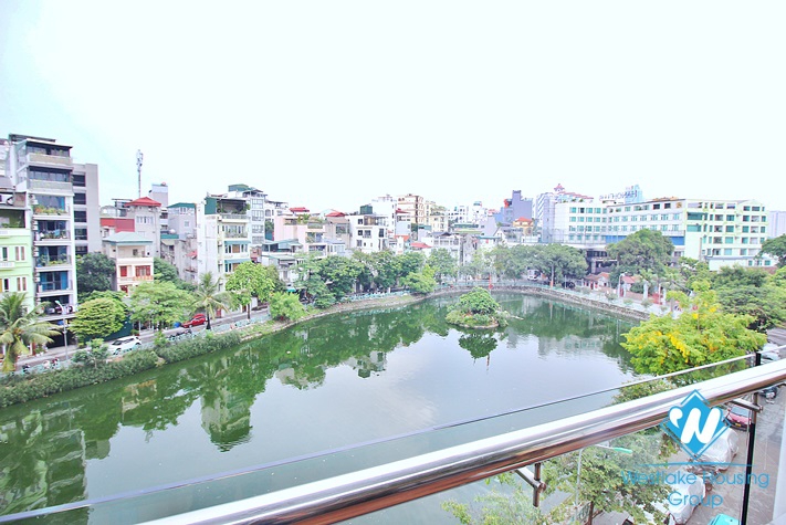 Lake view and spacious 3 beds apartment for lease in Vu Mien st, Tay Ho