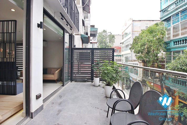 A pretty studio with huge balcony for rent in Yen Phu st, Tay Ho
