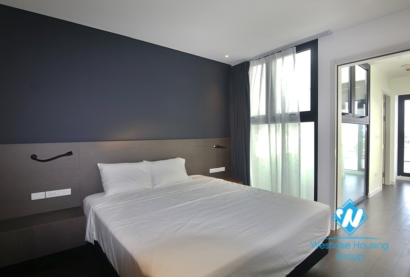 One bedroom duplex lake view apartment for rent in Truc Bach.