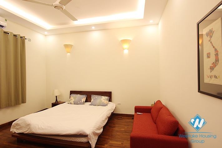 Lake view 02 bedrooms and 01 working room for rent in Quang Khanh st, Tay Ho District 
