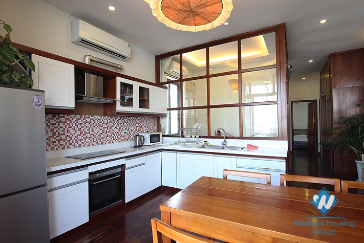 Lake view 02 bedrooms and 01 working room for rent in Quang Khanh st, Tay Ho District 