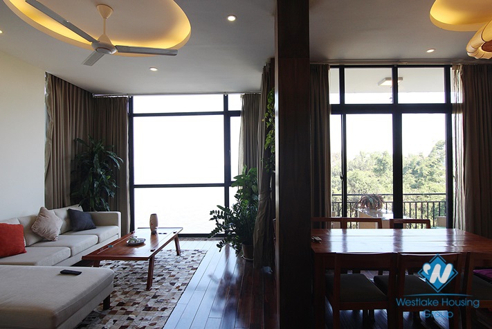 Lake view 02 bedrooms and 01 working room for rent in Quang Khanh st, Tay Ho District 