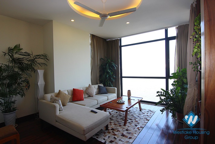 Lake view 02 bedrooms and 01 working room for rent in Quang Khanh st, Tay Ho District 