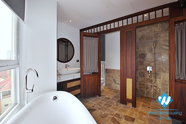 Janpanese style and lake view 3 beds apartment in Dang Thai Mai, Tay Ho for lease