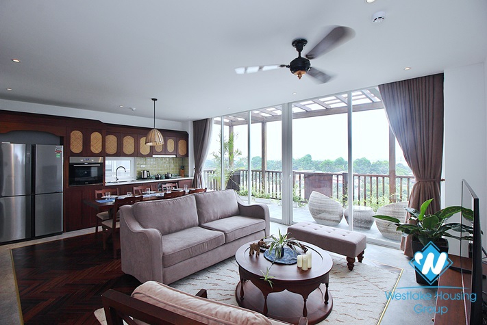 Janpanese style and lake view 3 beds apartment in Dang Thai Mai, Tay Ho for lease