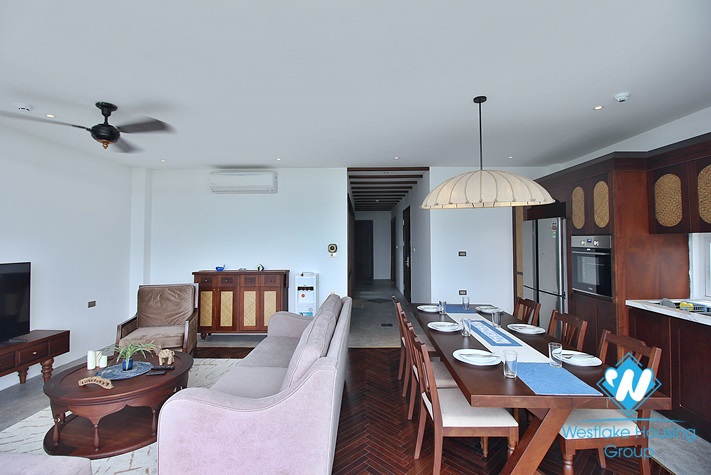 Janpanese style and lake view 3 beds apartment in Dang Thai Mai, Tay Ho for lease