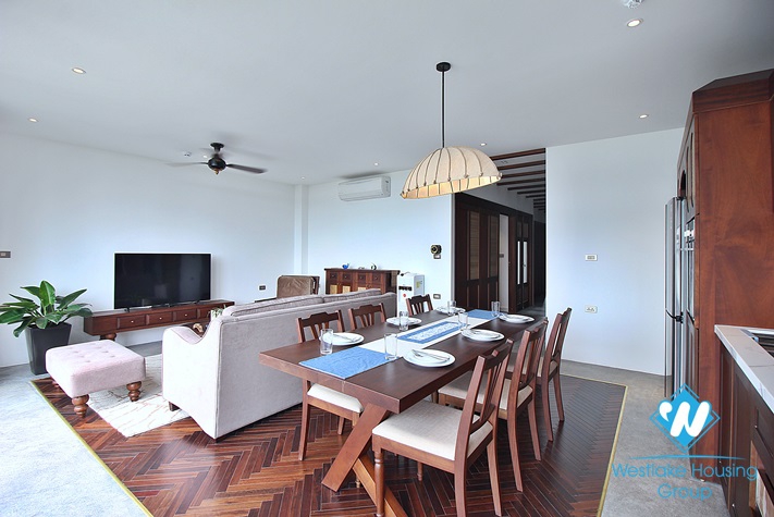 Janpanese style and lake view 3 beds apartment in Dang Thai Mai, Tay Ho for lease