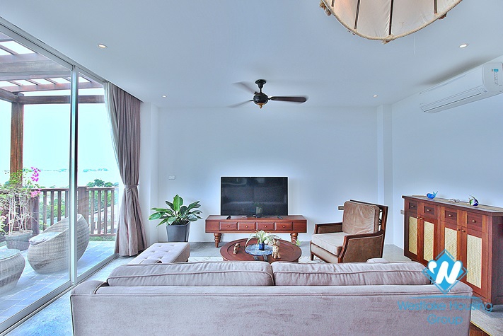 Janpanese style and lake view 3 beds apartment in Dang Thai Mai, Tay Ho for lease