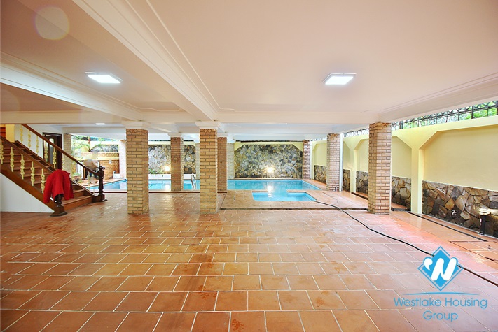 Beautiful house with swimming pool for rent in To Ngoc Van st, Tay Ho district 