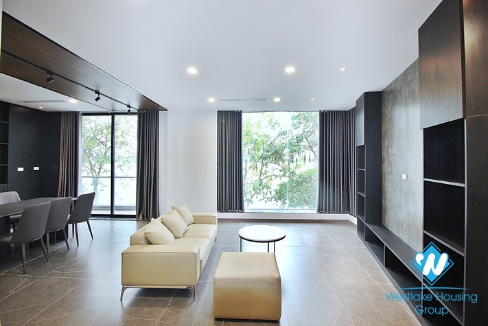 Lake view duplex three bedrooms apartment for rent in Nhat Chieu, Tay Ho