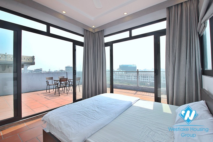 Bright studio for rent with amazing view on top floor in Trinh Cong Son 