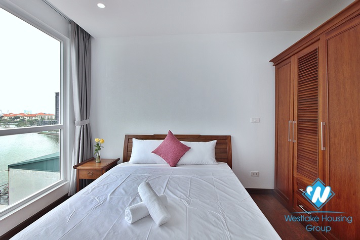 Lake view and bright 2 bedrooms apartment for rent in Xom Chua, Dang Thai Mai, Tay Ho