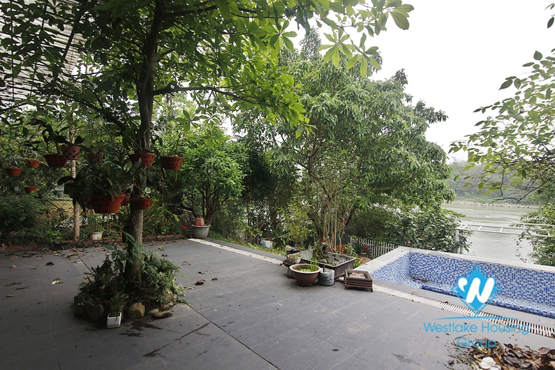 Three bedroom riverside house for rent in Ngoc Thuy ward, Long Bien district.