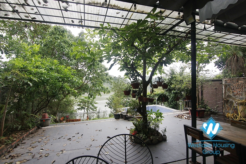 Three bedroom riverside house for rent in Ngoc Thuy ward, Long Bien district.