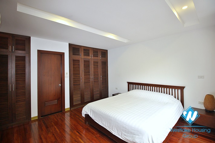 Lake view three bedrooms apartment for rent in Quang Khanh st, Tay Ho