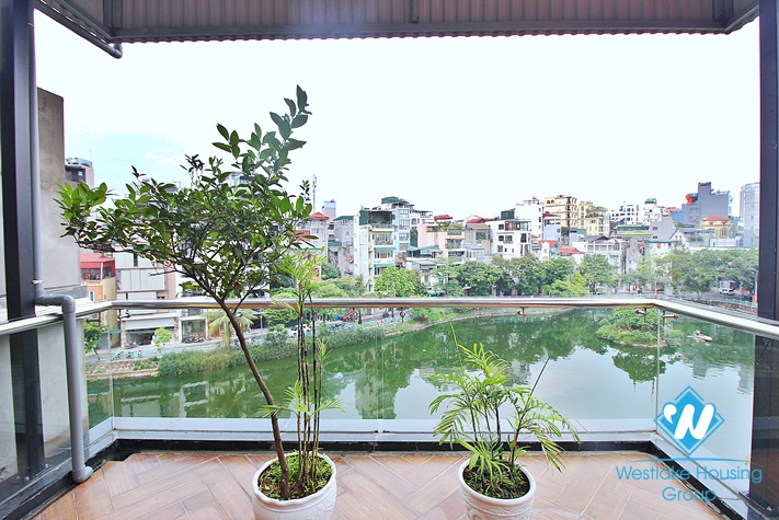 Lake view and spacious 3 beds apartment for lease in Vu Mien st, Tay Ho