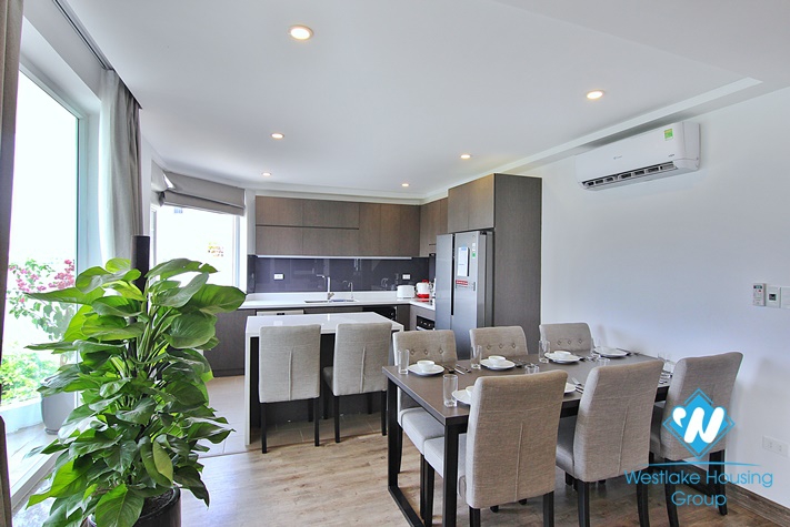 Lake view apartment with 3 bedrooms for rent on To Ngoc Van st, Tay Ho District 