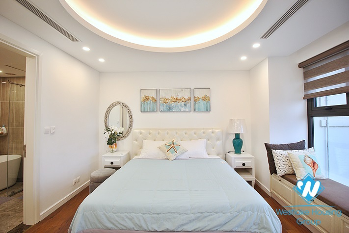 A charming 2+ bedrooms apartment for rent in D'Leroi Soleil buidling, Xuan Dieu, Tay Ho