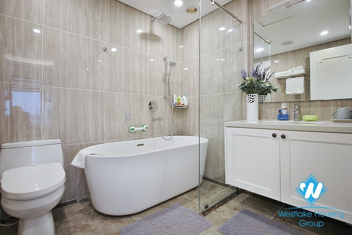A charming 2+ bedrooms apartment for rent in D'Leroi Soleil buidling, Xuan Dieu, Tay Ho
