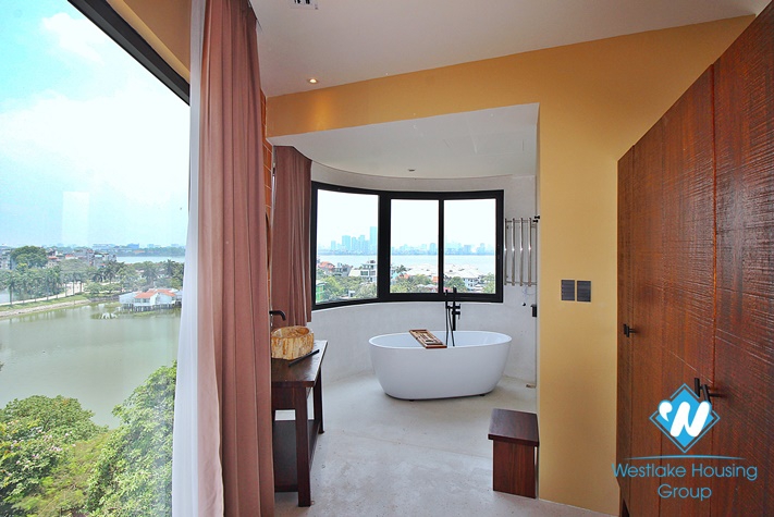 Duplex apartment with swimming pool for rent in Tay Ho district 