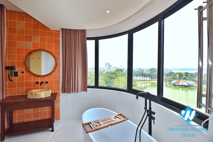 Duplex apartment with swimming pool for rent in Tay Ho district 