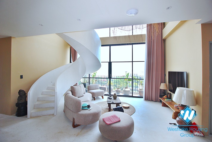 Duplex apartment with swimming pool for rent in Tay Ho district 