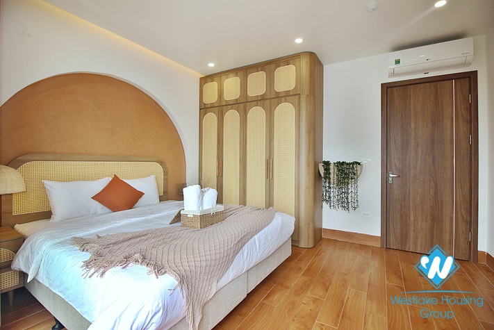 Lake view and brand new 1 bedroom apartment for rent in Vu Mien st, Tay Ho