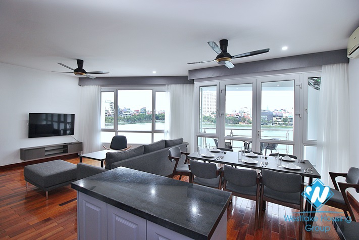 Lake view - Bright and quiet apartment on the 4th floor of service apartment on Quang An st, Tay Ho