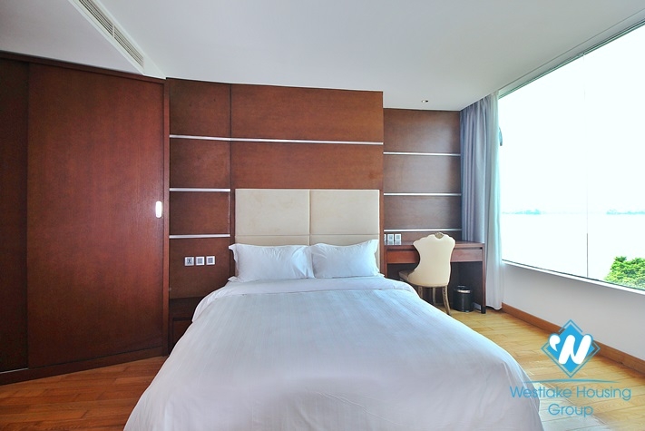 Lake view serviced apartment in Tay Ho District For Rent 