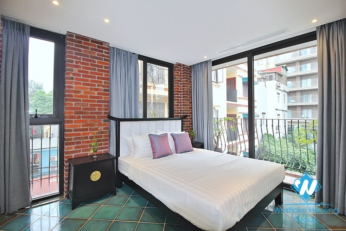 An unique and strange style 4 bedrooms apartment for rent in Dang Thai Mai, Tay Ho