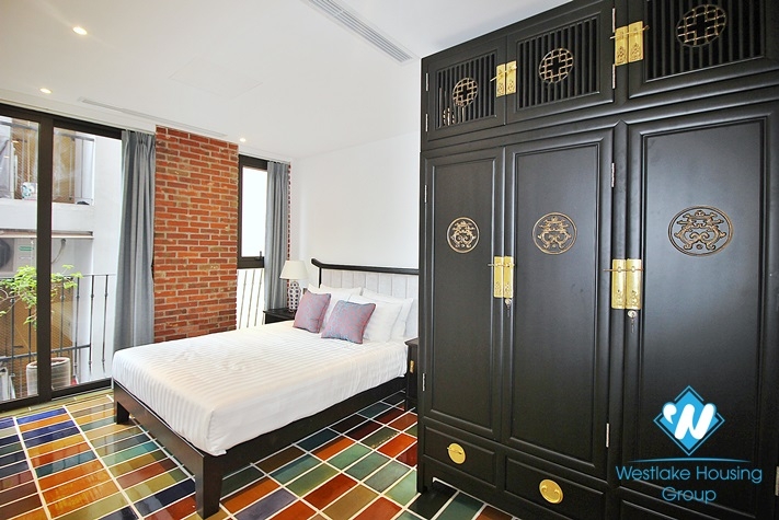 An unique and strange style 4 bedrooms apartment for rent in Dang Thai Mai, Tay Ho