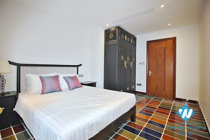 An unique and strange style 4 bedrooms apartment for rent in Dang Thai Mai, Tay Ho