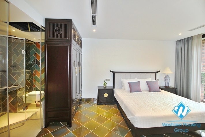 An unique and strange style 4 bedrooms apartment for rent in Dang Thai Mai, Tay Ho