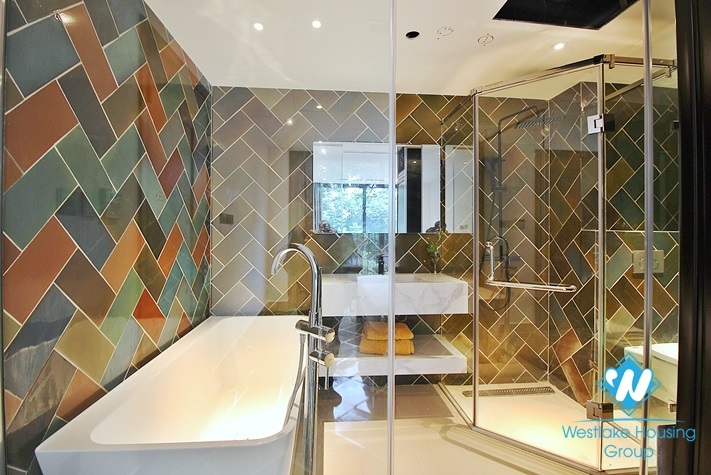 An unique and strange style 4 bedrooms apartment for rent in Dang Thai Mai, Tay Ho