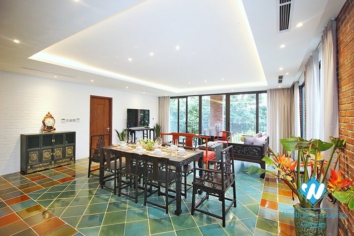 An unique and strange style 4 bedrooms apartment for rent in Dang Thai Mai, Tay Ho