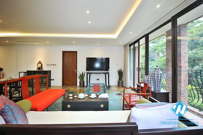 An unique and strange style 4 bedrooms apartment for rent in Dang Thai Mai, Tay Ho