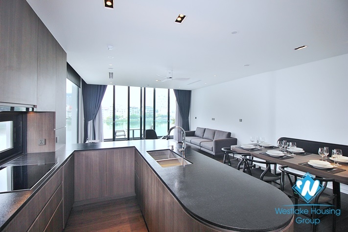 Luxury and lake view 2 bedrooms apartment for rent in Tu Hoa st, Tay Ho