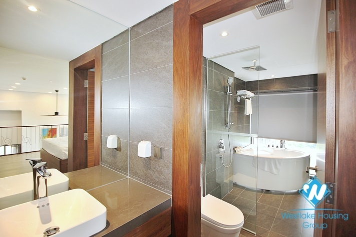 Duplex one bedroom apartment for rent in Pentstudio Tower, Tay Ho area 