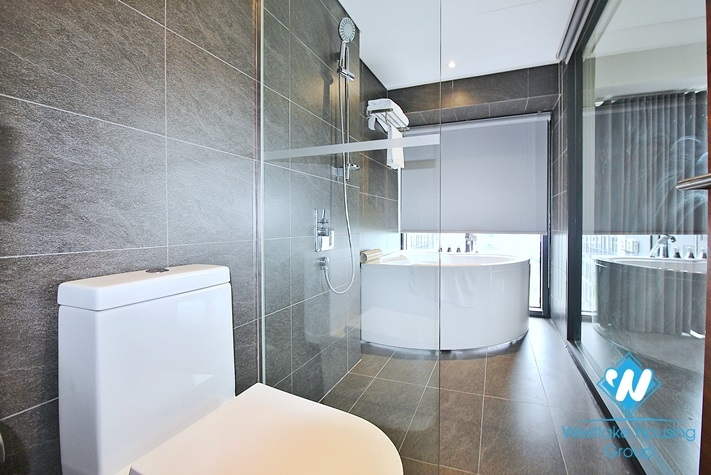 Duplex one bedroom apartment for rent in Pentstudio Tower, Tay Ho area 